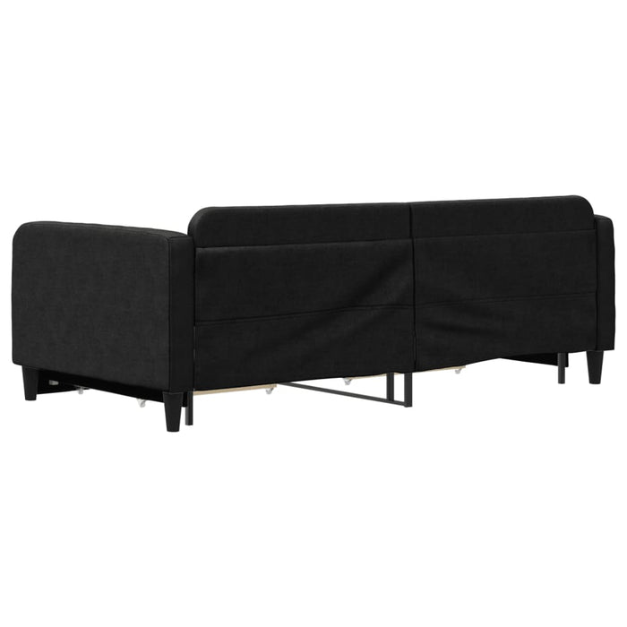 Pat de zi cu extensie și sertare, negru, 100x200 cm, textil - WALTI WALTI