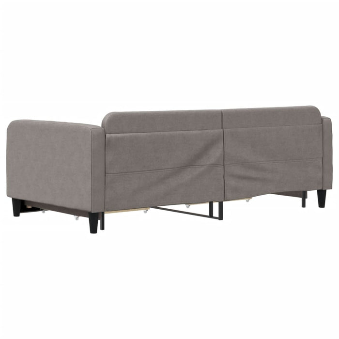 Pat de zi cu extensie și sertare, gri taupe, 100x200 cm, textil - WALTI WALTI