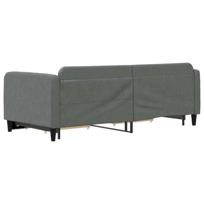 Pat de zi cu extensie și sertare, gri închis, 90x190cm, textil WALTI