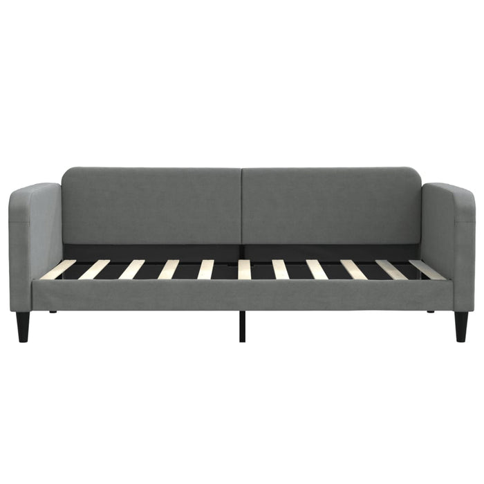 Pat de zi cu extensie și sertare, gri închis, 90x190cm, textil WALTI