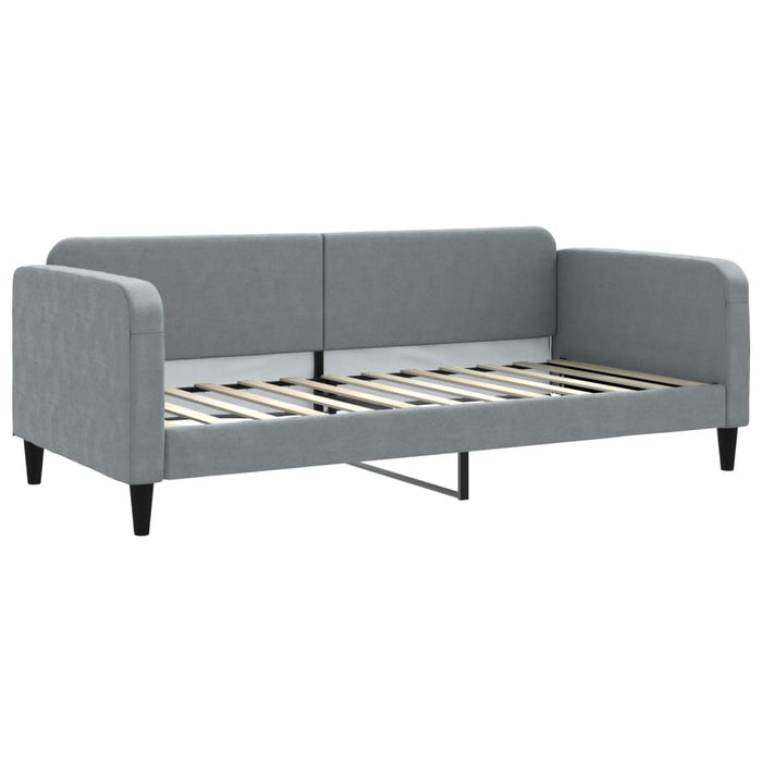 Pat de zi cu extensie și sertare, gri deschis, 90x200 cm textil - WALTI WALTI