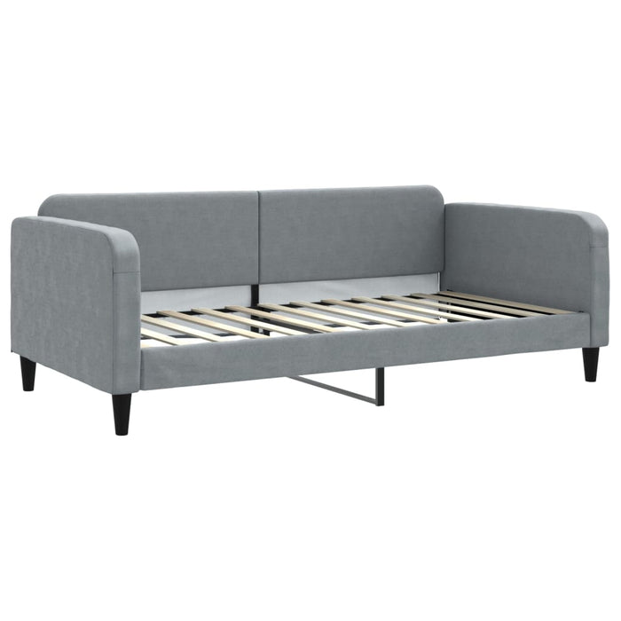 Pat de zi cu extensie și sertare, gri deschis 100x200 cm textil - WALTI WALTI
