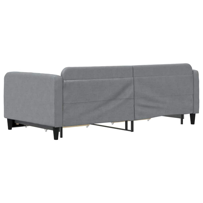 Pat de zi cu extensie/sertare, gri deschis, 100x190 cm, textil - WALTI WALTI