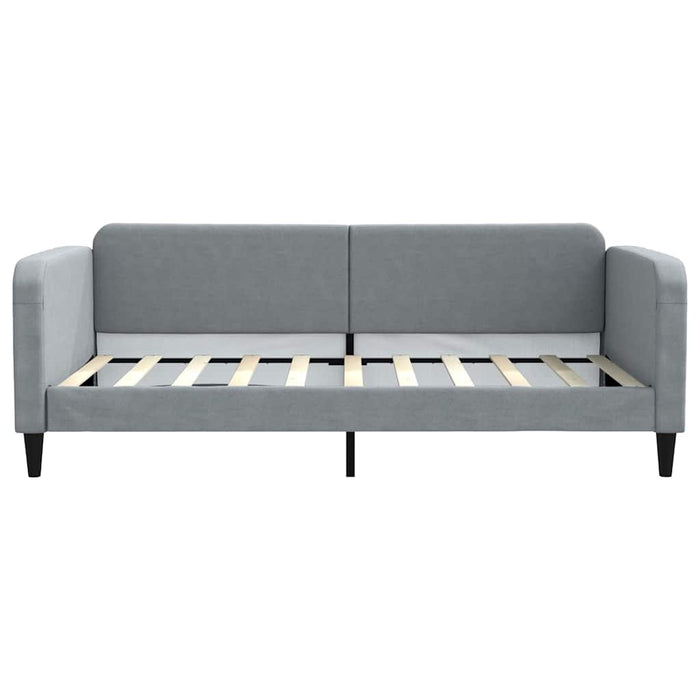 Pat de zi cu extensie/sertare, gri deschis, 100x190 cm, textil - WALTI WALTI