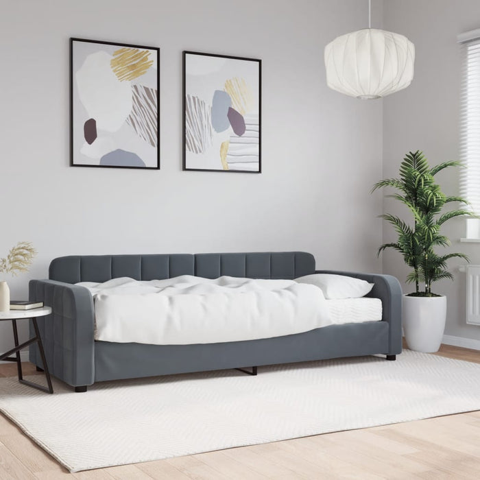 Pat de zi cu saltea, gri închis, 80x200 cm, catifea - WALTI WALTI