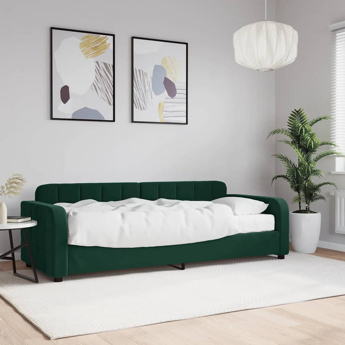 Pat de zi cu saltea, verde închis, 80x200 cm, catifea - WALTI WALTI