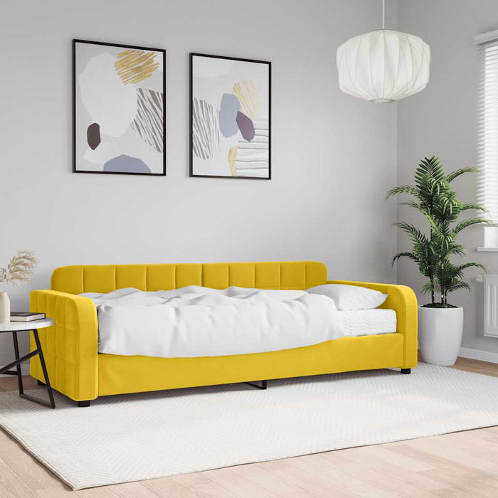 Pat de zi cu saltea, galben, 80x200 cm, catifea - WALTI WALTI