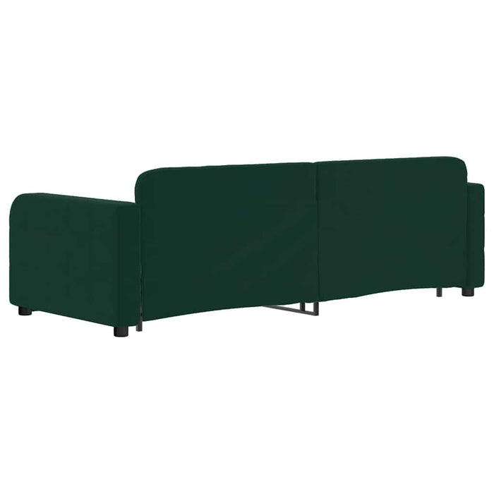 Pat de zi cu extensie, verde închis, 80x200 cm, catifea WALTI