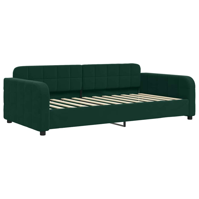Pat de zi cu extensie, verde închis, 90x200 cm, catifea - WALTI WALTI