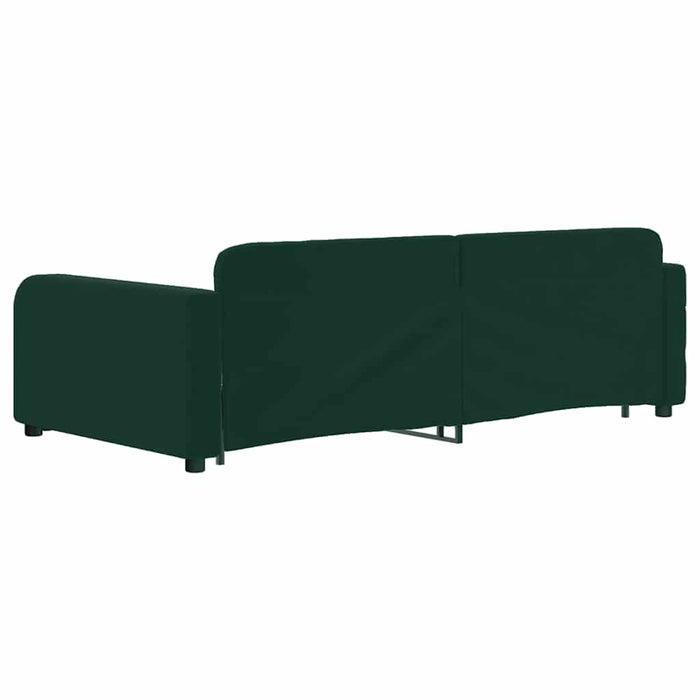 Pat de zi cu extensie, verde închis, 100x200 cm, catifea - WALTI WALTI