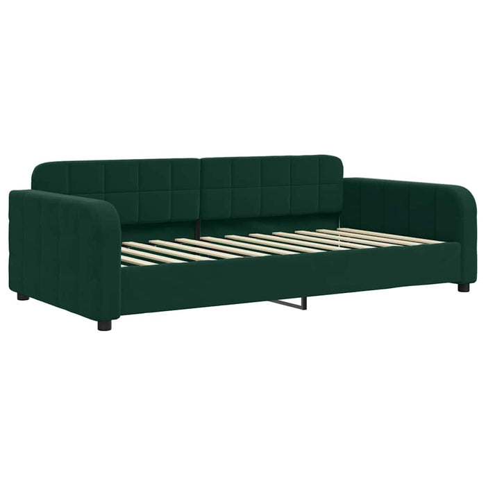 Pat de zi cu extensie, verde închis, 100x200 cm, catifea - WALTI WALTI