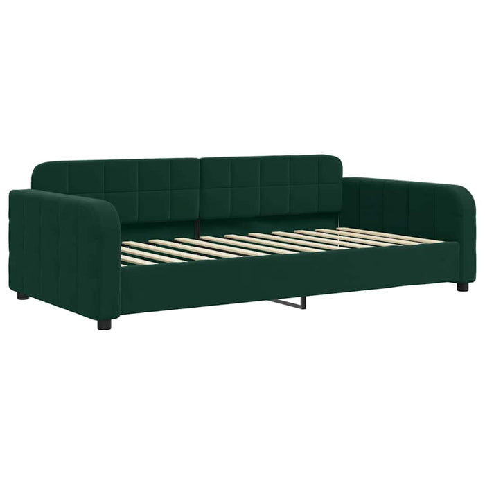 Pat de zi cu extensie și saltele verde închis 90x200 cm catifea - WALTI WALTI