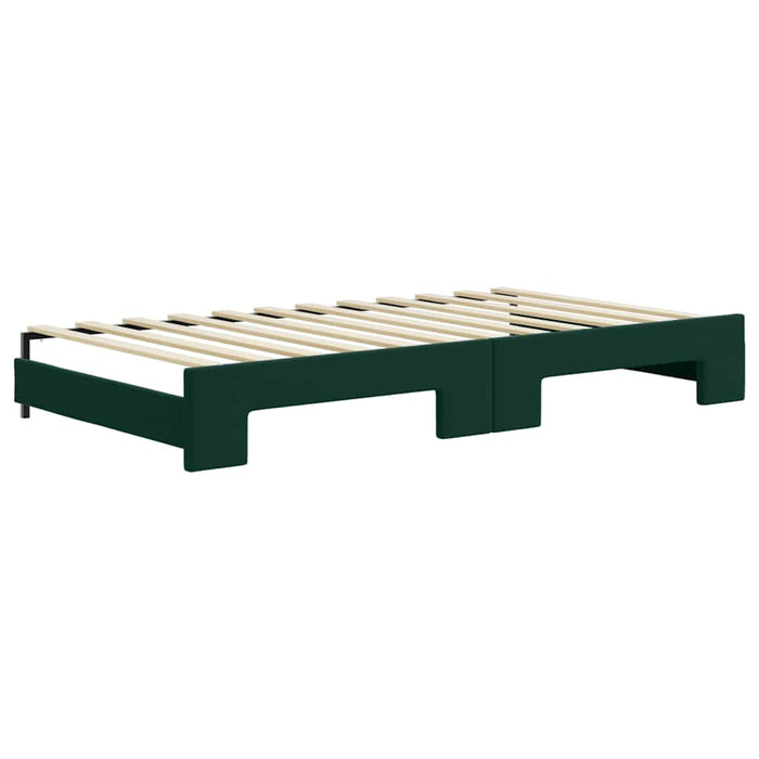 Pat de zi cu extensie și saltele verde închis 100x200cm catifea - WALTI WALTI