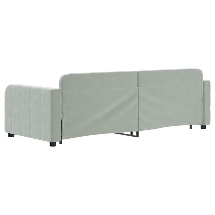 Pat de zi cu extensie și sertare, gri deschis 80x200 cm catifea - WALTI WALTI
