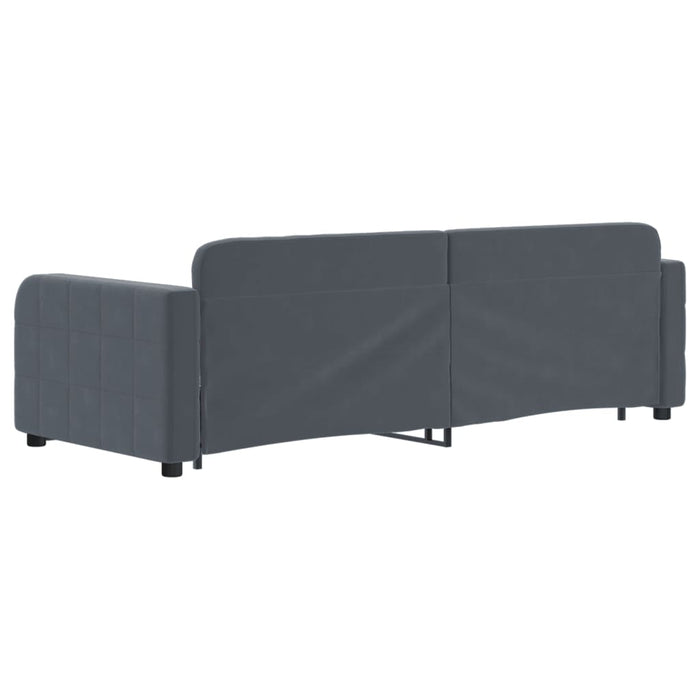 Pat de zi cu extensie și sertare gri închis 80x200 cm catifea - WALTI WALTI
