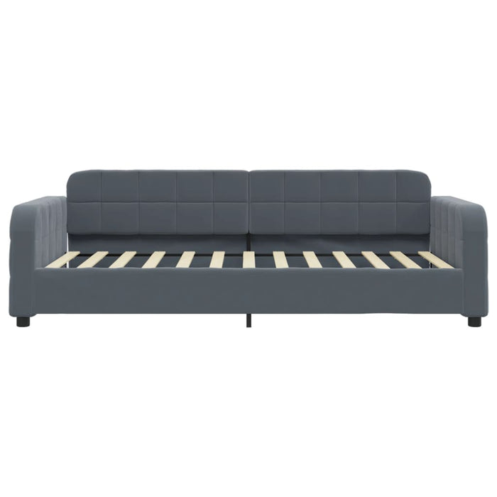 Pat de zi cu extensie și sertare gri închis 80x200 cm catifea - WALTI WALTI