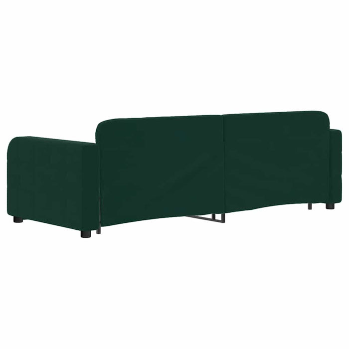 Pat de zi cu extensie și sertare verde închis 80x200 cm catifea WALTI