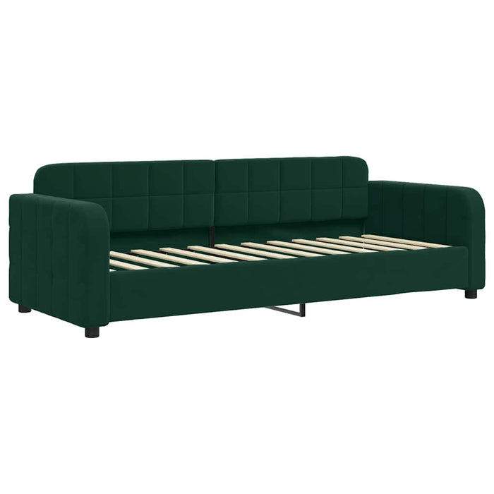 Pat de zi cu extensie și sertare verde închis 80x200 cm catifea WALTI