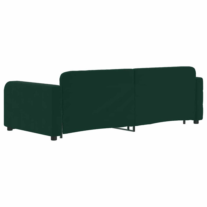 Pat de zi cu extensie și sertare verde închis 90x200 cm catifea - WALTI WALTI