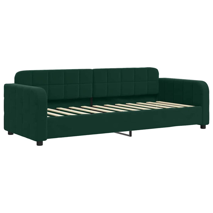 Pat de zi cu extensie și sertare verde închis 80x200 cm catifea WALTI