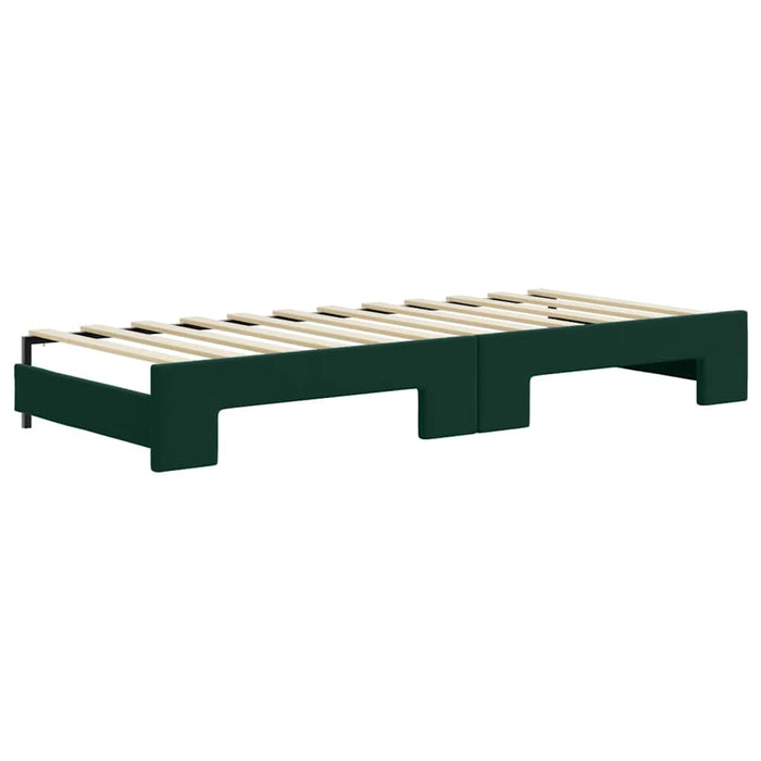 Pat de zi cu extensie și sertare verde închis 80x200 cm catifea WALTI