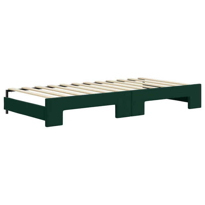 Pat de zi cu extensie și sertare verde închis 90x200 cm catifea - WALTI WALTI