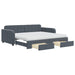 Pat de zi cu extensie și sertare, gri închis, 90x190cm catifea - WALTI WALTI