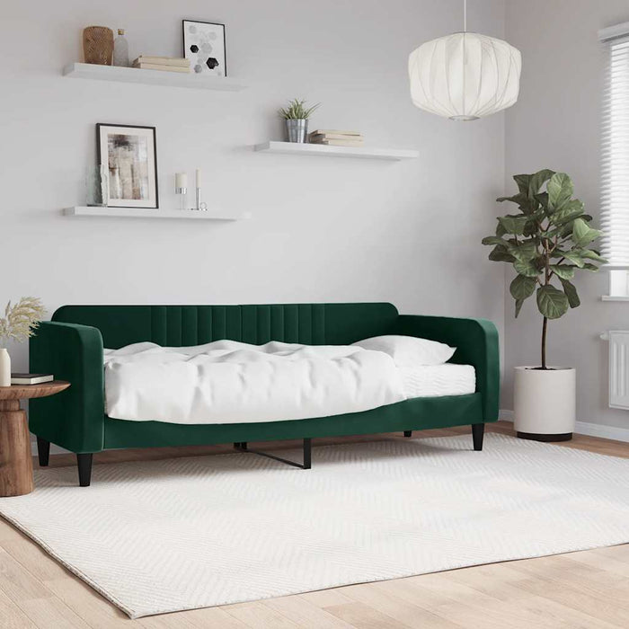 Pat de zi cu saltea, verde închis, 80x200 cm, catifea - WALTI WALTI