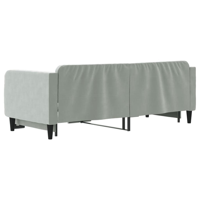 Pat de zi cu extensie, gri deschis, 80x200 cm, catifea WALTI