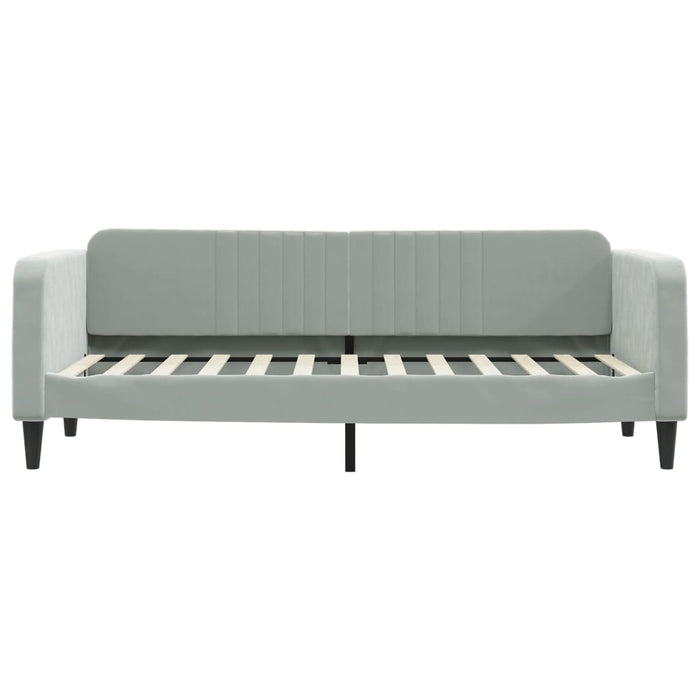 Pat de zi cu extensie, gri deschis, 80x200 cm, catifea WALTI