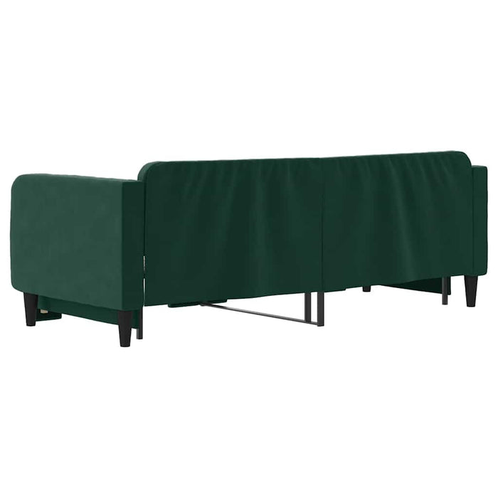 Pat de zi cu extensie, verde închis, 80x200 cm, catifea WALTI