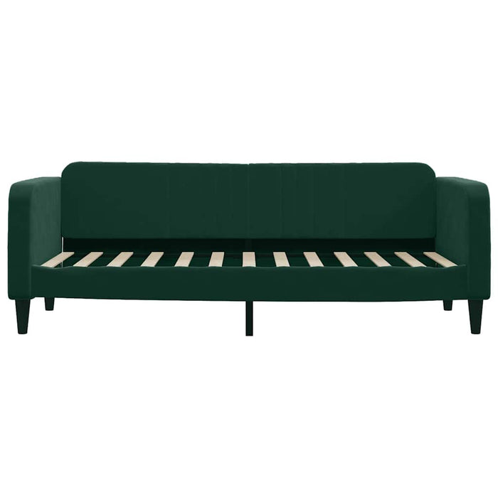 Pat de zi cu extensie, verde închis, 80x200 cm, catifea WALTI