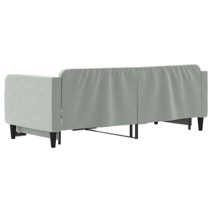 Pat de zi cu extensie, gri deschis, 90x200 cm, catifea WALTI