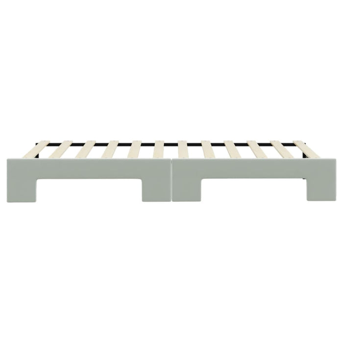 Pat de zi cu extensie, gri deschis, 90x200 cm, catifea WALTI