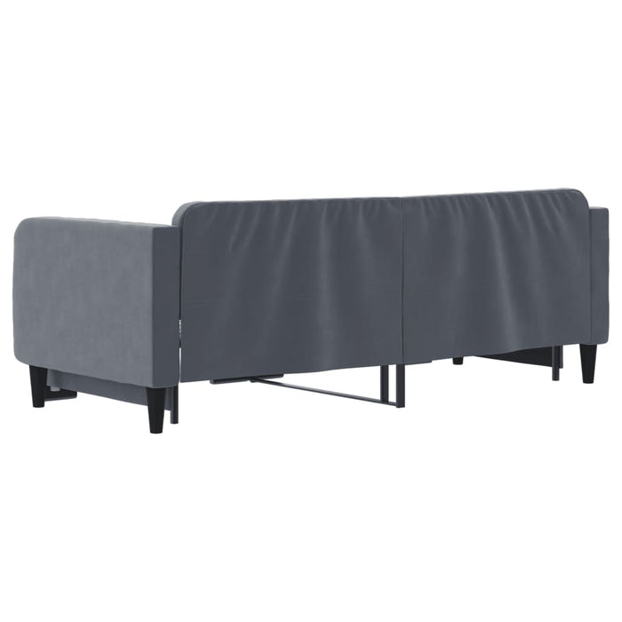 Pat de zi cu extensie, gri închis, 90x200 cm, catifea - WALTI WALTI
