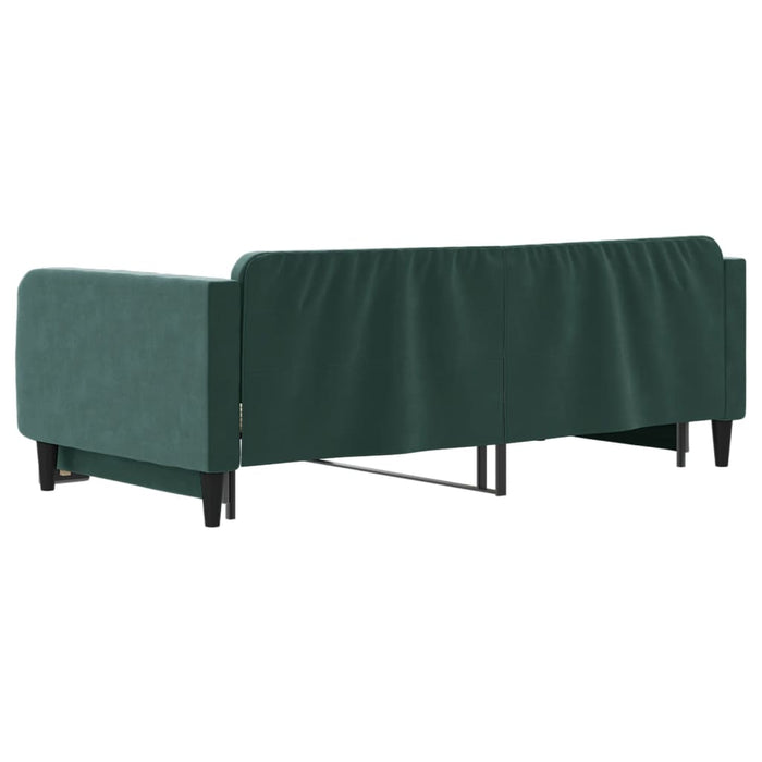 Pat de zi cu extensie, verde închis, 100x200 cm, catifea - WALTI WALTI