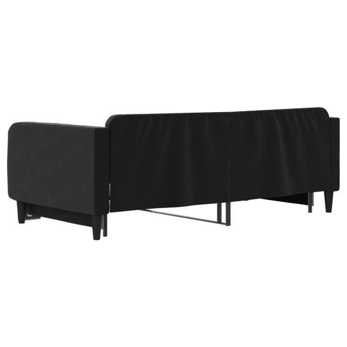 Pat de zi cu extensie, negru, 100x200 cm, catifea - WALTI WALTI