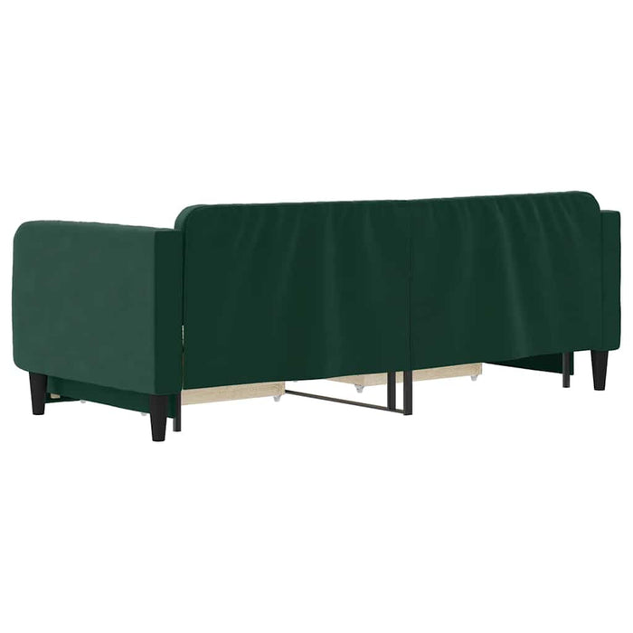 Pat de zi cu extensie și sertare verde închis 80x200 cm catifea WALTI