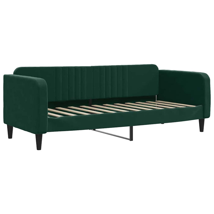 Pat de zi cu extensie și sertare verde închis 80x200 cm catifea WALTI