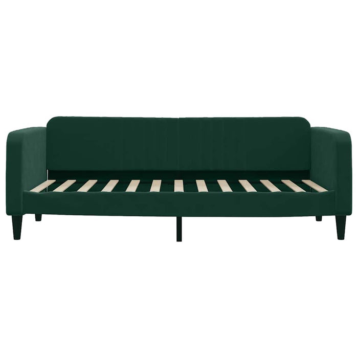 Pat de zi cu extensie și sertare verde închis 90x200 cm catifea WALTI
