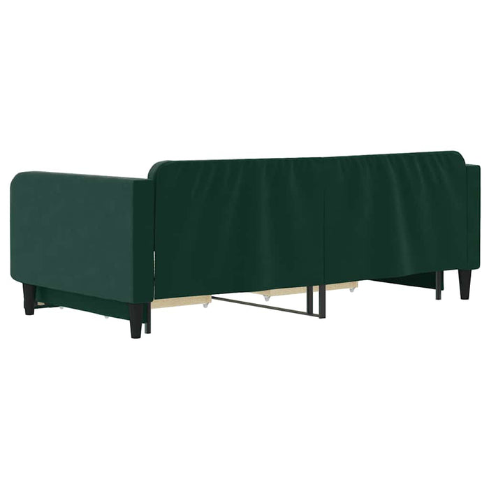 Pat de zi cu extensie și sertare verde închis 100x200cm catifea - WALTI WALTI
