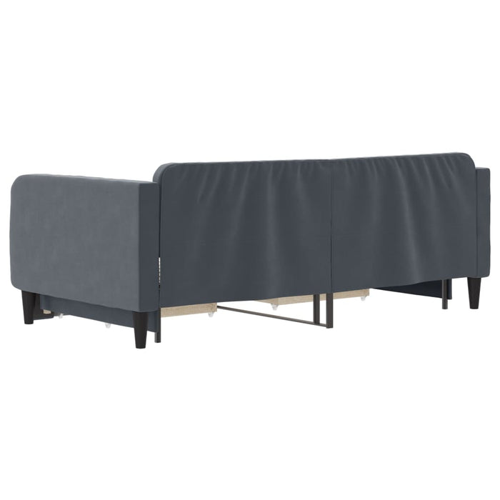 Pat de zi cu extensie și sertare, gri închis, 90x190cm catifea - WALTI WALTI