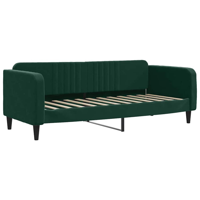 Pat de zi cu extensie și sertare verde închis 80x200 cm catifea WALTI