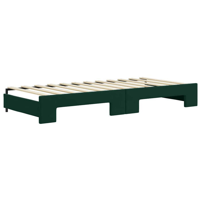 Pat de zi cu extensie și sertare verde închis 80x200 cm catifea WALTI