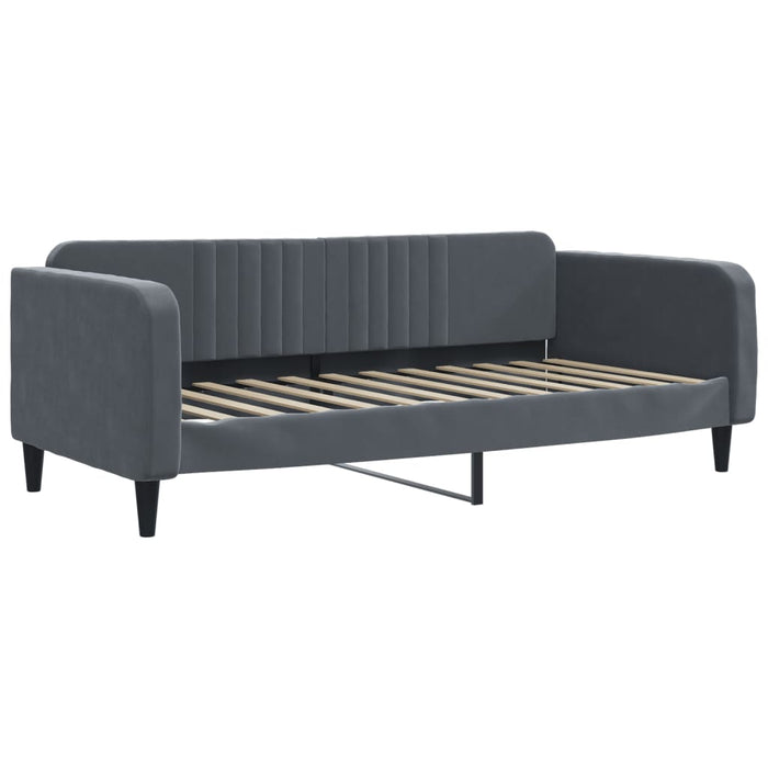 Pat de zi cu extensie și sertare gri închis 90x200 cm catifea - WALTI WALTI