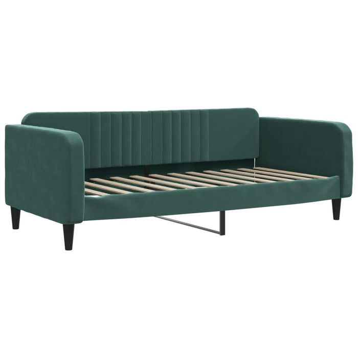 Pat de zi cu extensie și sertare verde închis 90x200 cm catifea - WALTI WALTI