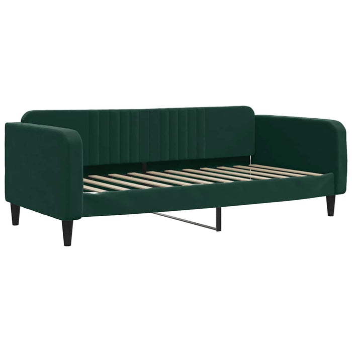 Pat de zi cu extensie și sertare verde închis 100x200cm catifea - WALTI WALTI