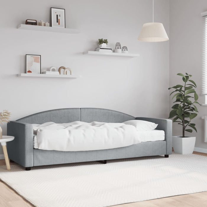 Pat de zi cu saltea, gri deschis, 80x200 cm, textil - WALTI WALTI