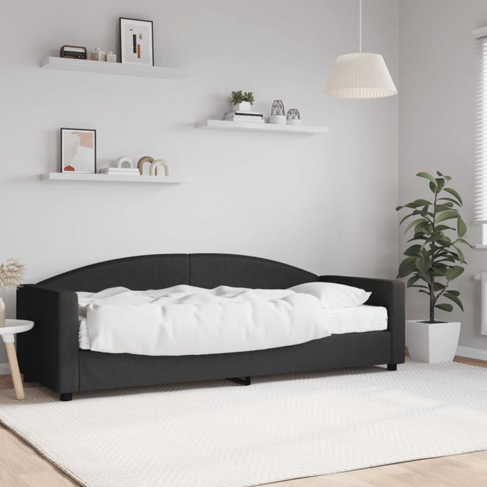 Pat de zi cu saltea, negru, 80x200 cm, textil - WALTI WALTI