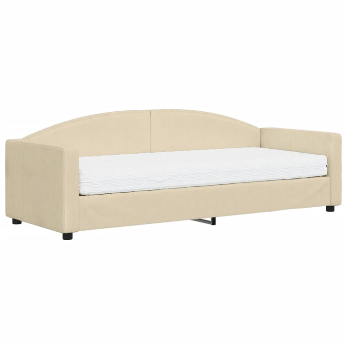 Pat de zi cu saltea, crem, 80x200 cm, textil - WALTI WALTI